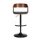 Armen Living Larisa Adjustable Walnut Wood Bar Stool in Black Faux Leather with Black Metal LCLABAWABLK - alternate 8